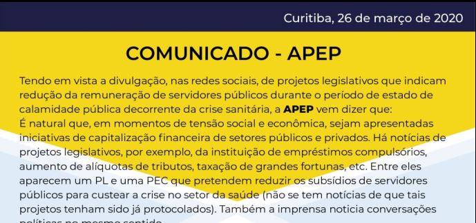 Read more about the article COMUNICADO – APEP