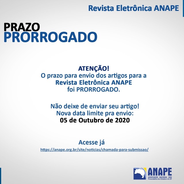Leia mais sobre o artigo Revista da ANAPE prorroga para 5 de outubro prazo de recebimento de artigos