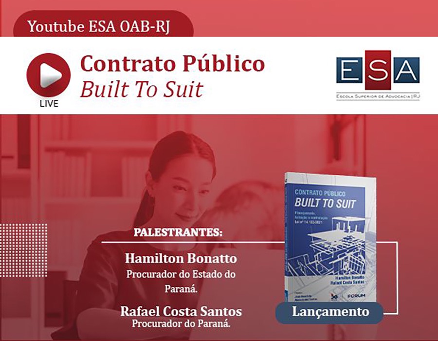 Procuradores do Estado Hamilton Bonatto e Rafael Costa Santos lançam livro com palestra na ESA-OAB-RJ
