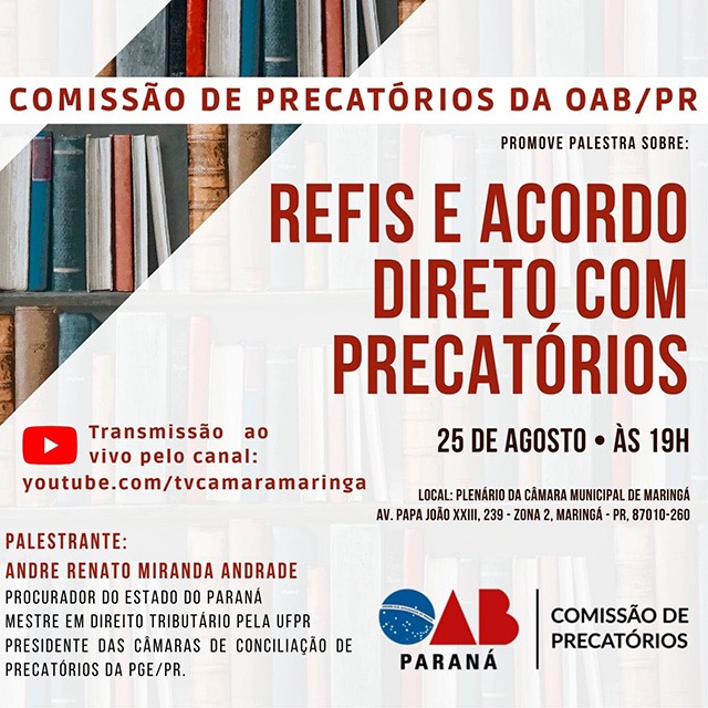 Leia mais sobre o artigo <strong>Procurador do Estado ministra palestra sobre precatórios em evento da OAB Paraná em Maringá</strong>